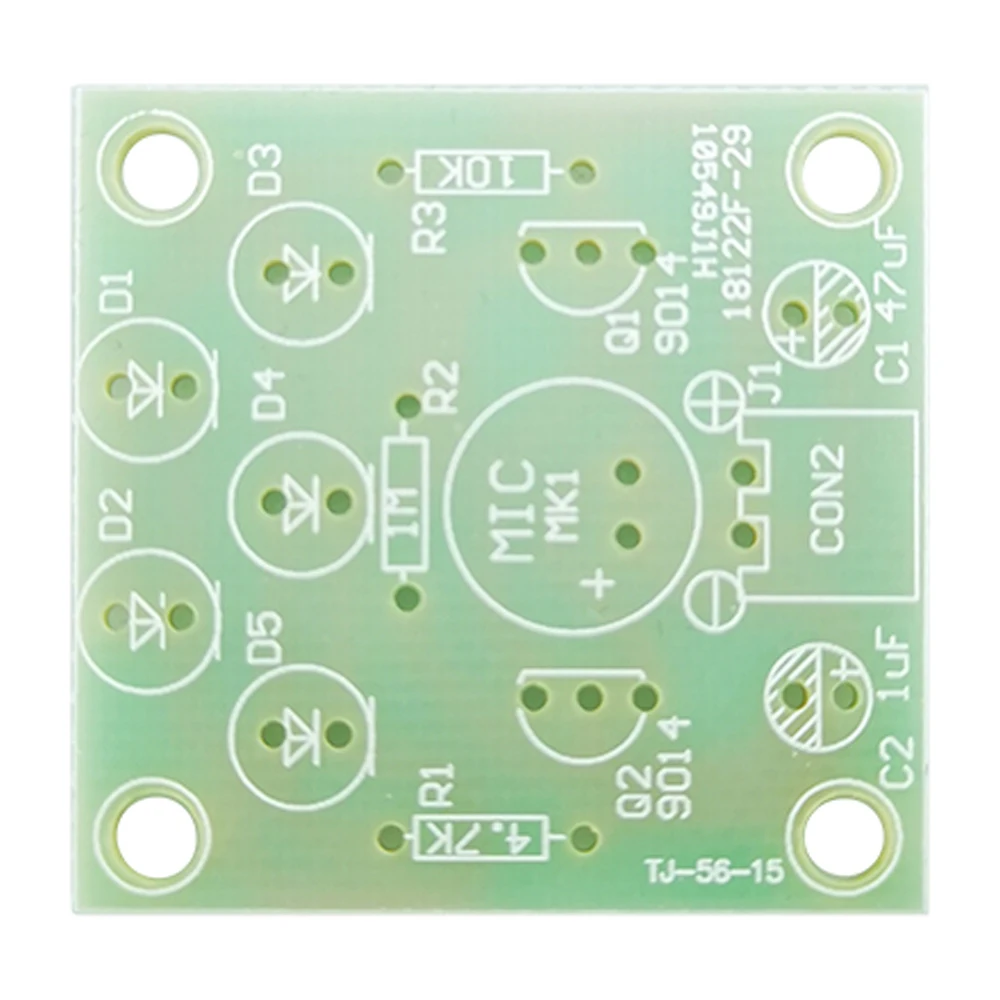 DIY MINI LED Sound Control Electronic Kit with Battery Box PCB Soldering Practice Kit 5 LED Rhythm Flashing Light DC3-4.5V