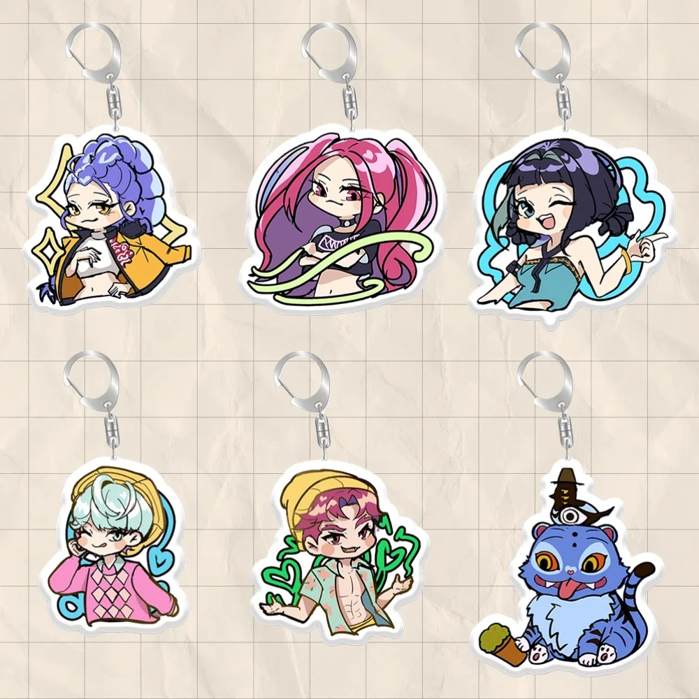 KPop Demon Hunters Mira Rumi Zoey Derpy Anime Peripherals Acrylic Keychain Custom Cartoons Cute Backpack Pendant Festival Gift