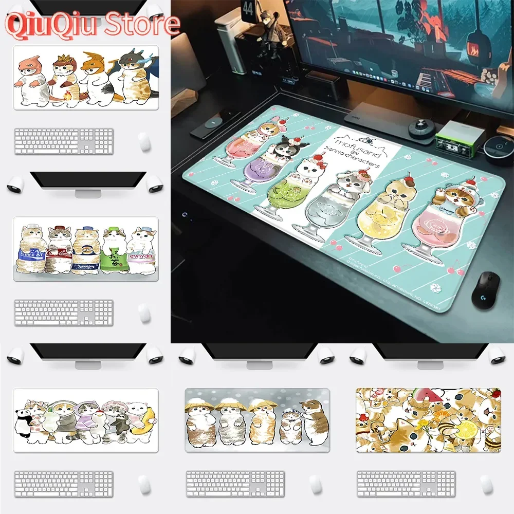 

Cute mofusand cat Mousepad HD Printing Computer Gamers Locking Edge Non-slip Mouse Pad XXL90x40cm Keyboard PC Desk Pad