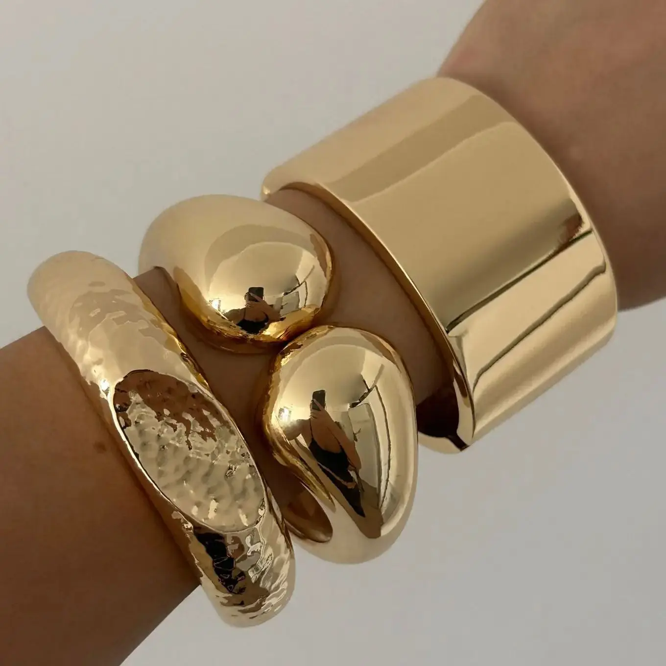 

DIEZI хип-хоп преувеличенные металлические браслеты-манжеты золотого цвета для женщин и мужчин подарок панк геометрический браслет с каплями воды вечерние подарок ювелирные изделия