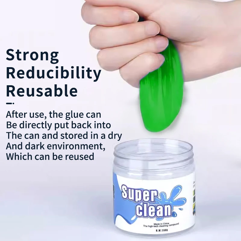 Car Cleaning Gel Magic Air Vent Dust Remover Glue Reusable Keyboard Computer Cleaner Putty For Car AC Camera Dust Cleaner Supply