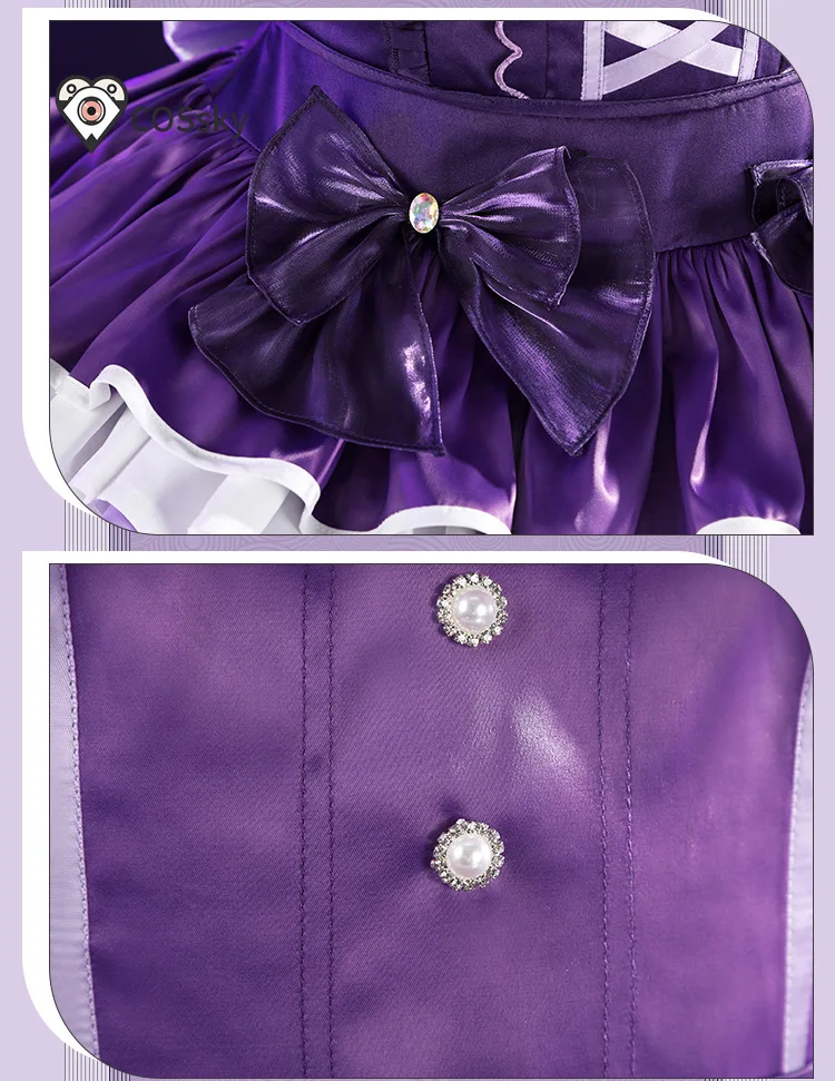 

Akemi Homura Anime Puella Magi Madoka Magica Cosplay Costume Halloween Party New Sweet Maid Uniform Lolita Dress Socks Prop Set