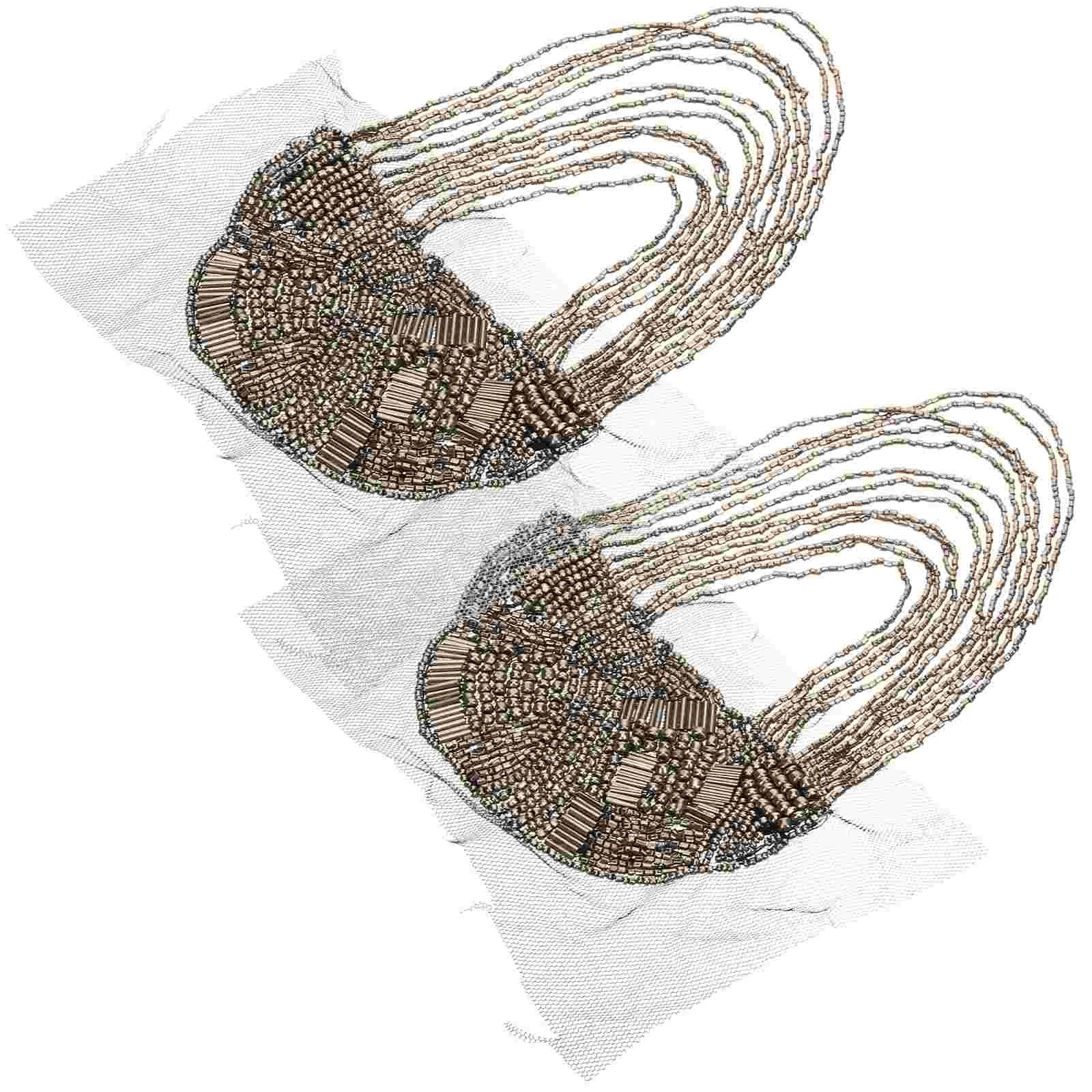

2 Pcs Tassel Epaulets Vintage Fringe Decorations Plastic Mesh Shoulder Badges for Costume Parties Halloween Cosplay Uniforms
