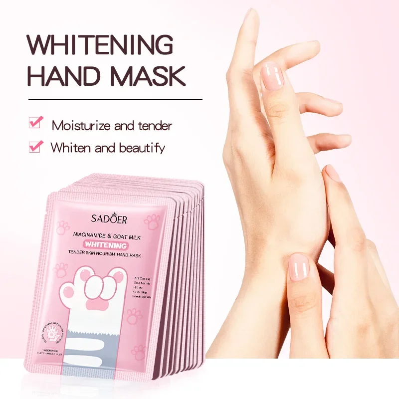 

5/10 Pairs Goat Milk Nourishing Hand Mask Hands Masks Moisturizing Anti Wrinkle Whitening Hand Gloves Skin Care Products