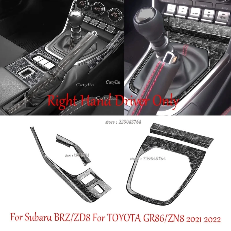 

RHD For SUBARU BRZ/ZD8 For TOYOTA GR86/ZN8 2021 2022 ABS Carbon Fiber Gear Shift Panel Cover Trim Sticker Decoration Accessories