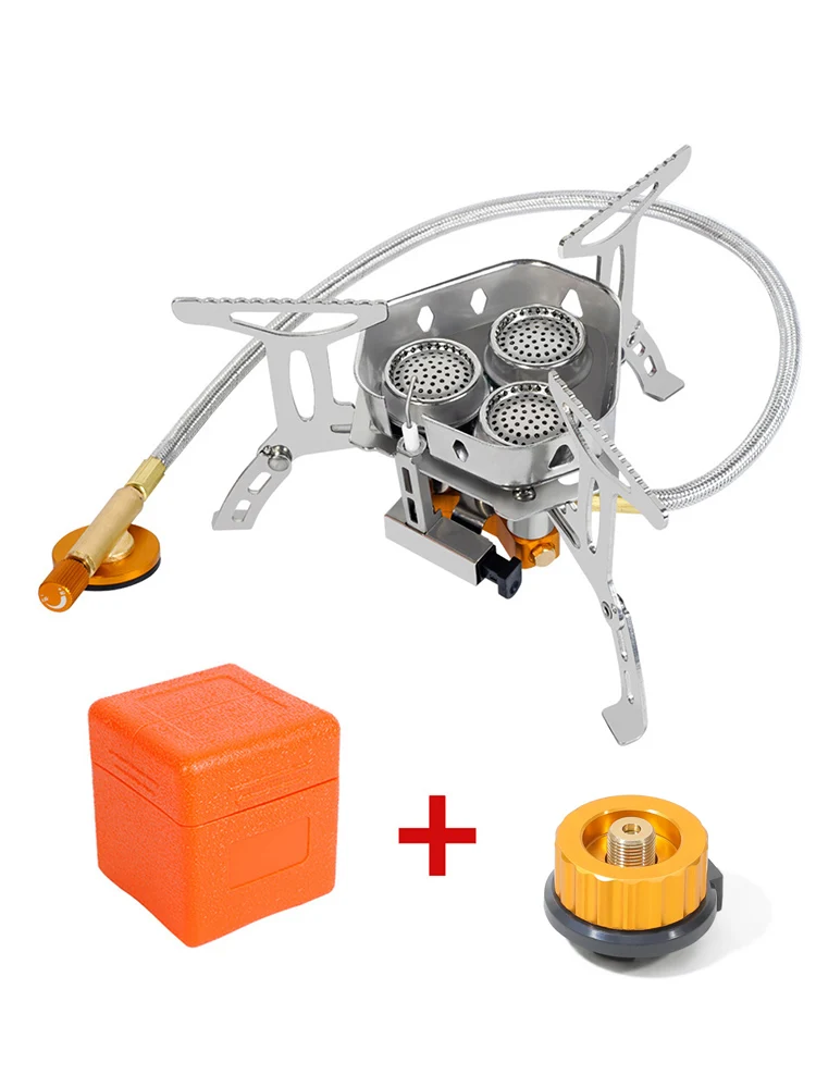 TARKA 3 głowice kuchenka gazowa turystyczne palniki kempingowe składany piec plecakowy 5800W piesze wycieczki na świeżym powietrzu piknik grill sprzęt do gotowania — zdjęcie 2