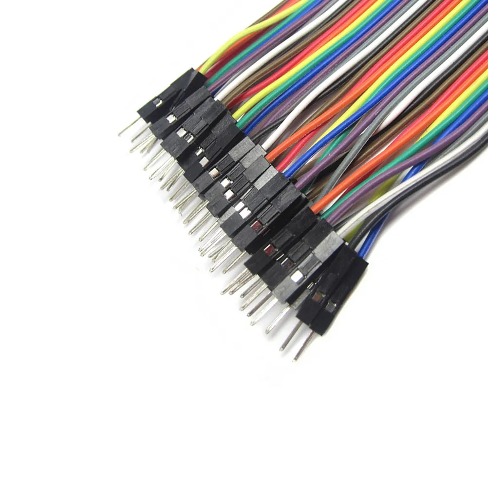 40Pcs 20Cm Premium Jumper Cables Male to Male Header 2.54mm Compatible Breadboard Prototyping Development Board