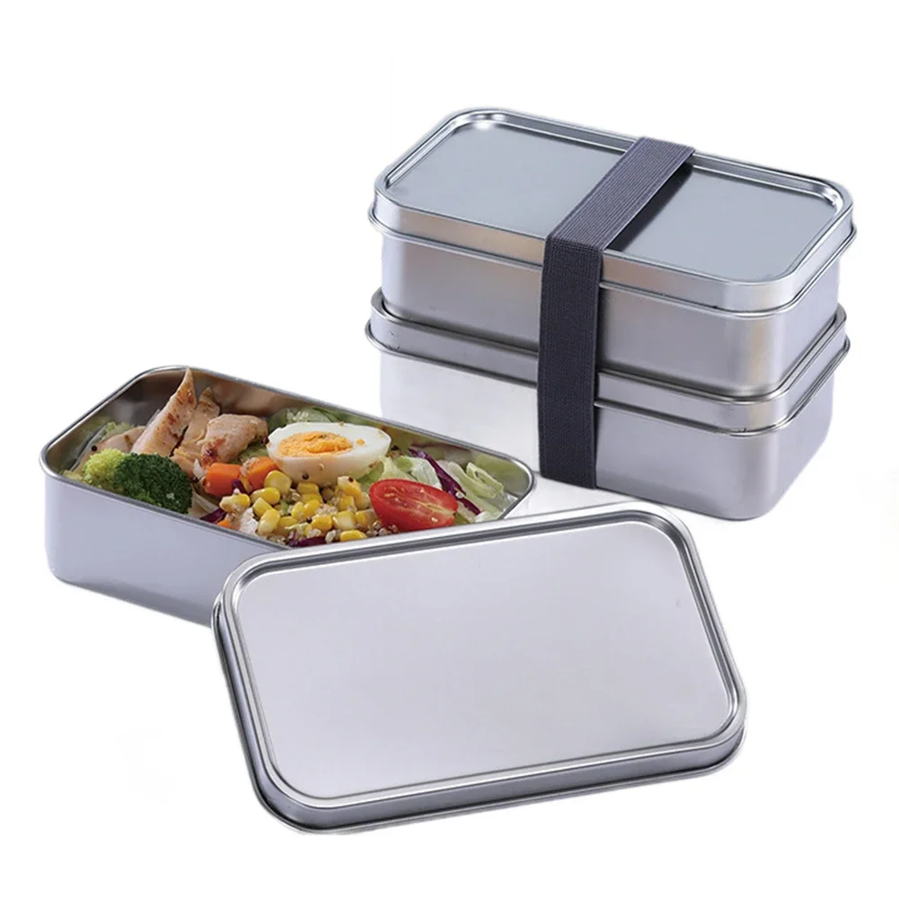 304 Stainless Steel Lunch Container Set 2 Tier 800ml Per Layer Leakproof Seal Reusable Food Box Dishwasher Safe Compact Design