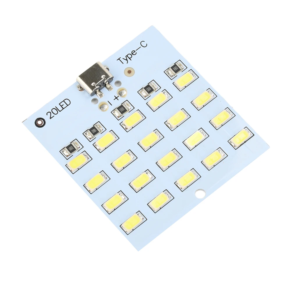 5730 Smd 430mA ~ 470mA Mirco USB Type C 5730 8/12/16/20 แผงไฟ LED USB โทรศัพท์มือถือไฟฉุกเฉิน Night Light สีขาว