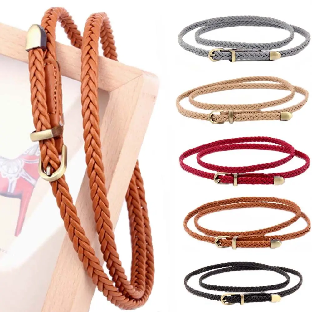 Wild Hand-woven Casual Female Girls Waist Belt Braided Belts Pin Buckle Waistband