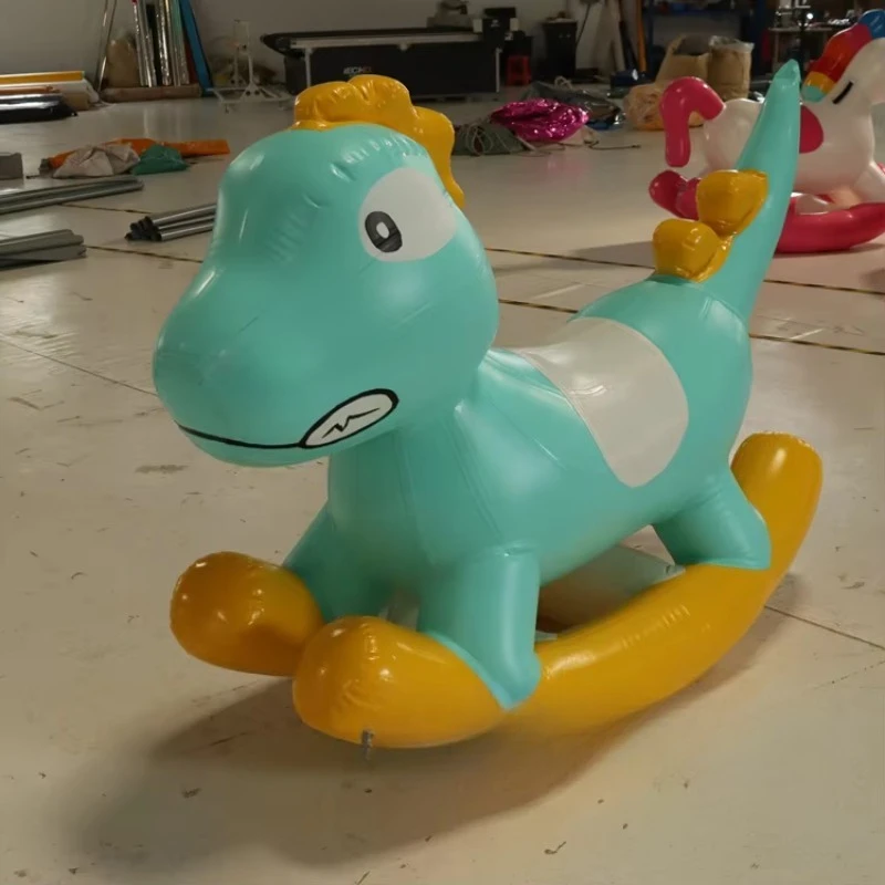 Funny dinosaur inflatable rocking horse children's rocking toy ocean ball pool inflatable dinosaur rider