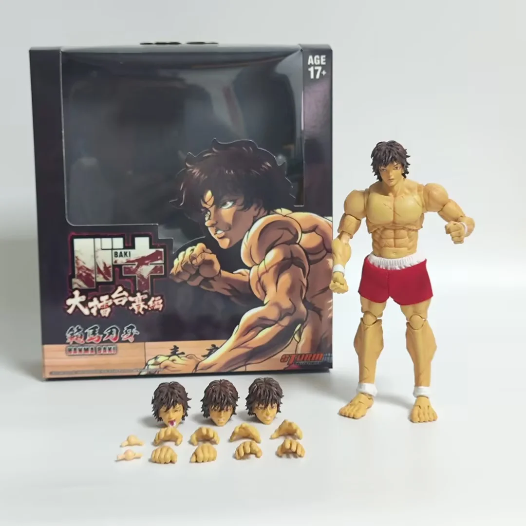 IQITOYS Hanma Baki/Hanma Yujiro Figurine d'anime Baki 17 cm - Accessoires mobiles et interchangeables - Décoration de bureau - Matériau PVC - Cadeau pour les fans (Hanma Baki