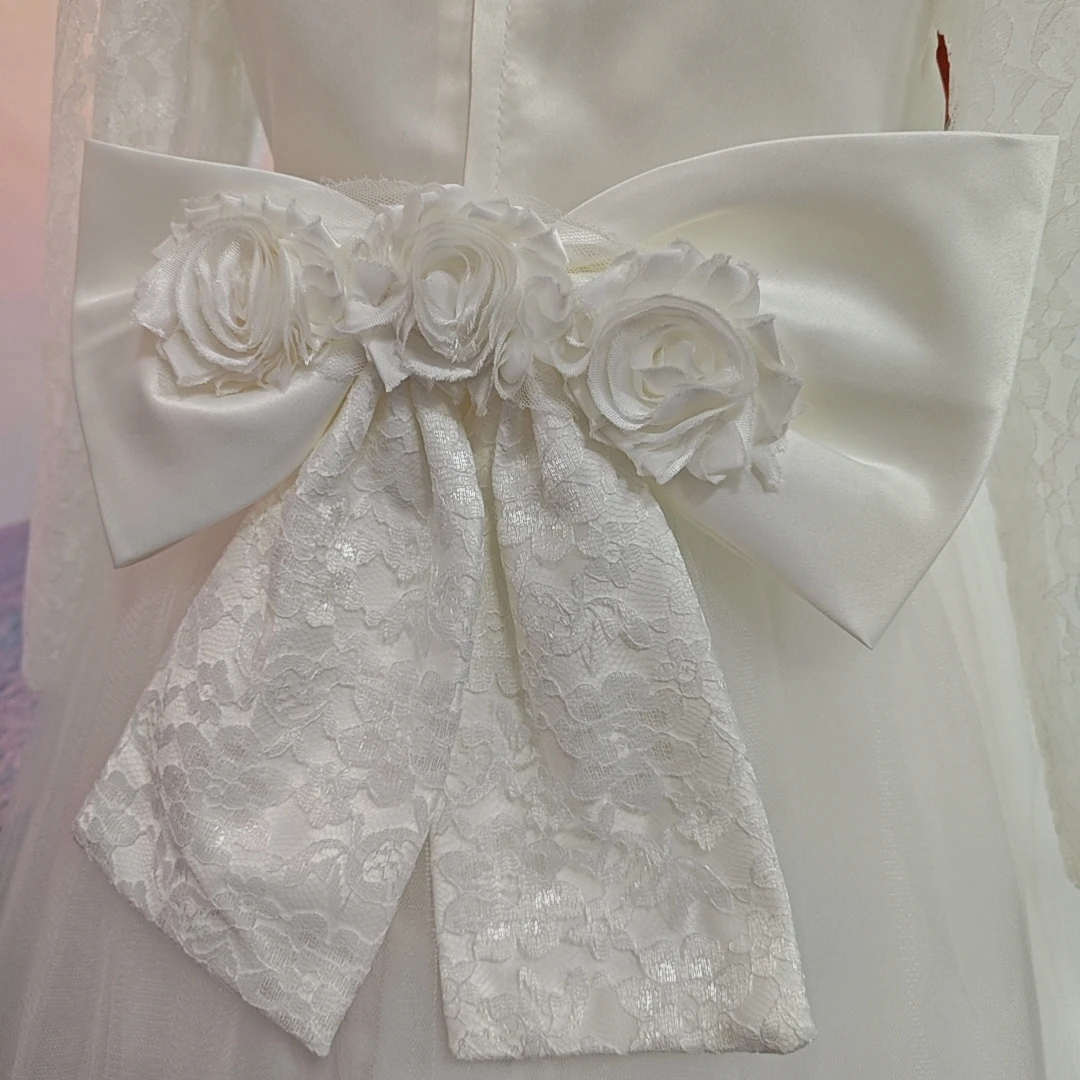 Princess Girls Lace Flower Wedding Party Dresses Children Kids Elegant Ball Gown Dress Vestidos Baby Christmas Children Clothing