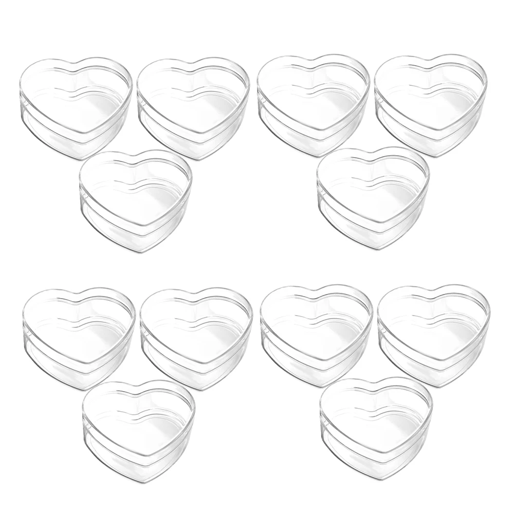 

12Pcs Heart Present Boxes Clear Acrylic Heart Shape Storage Boxes for Candies Chocolate Party Favors Small Candy Containers