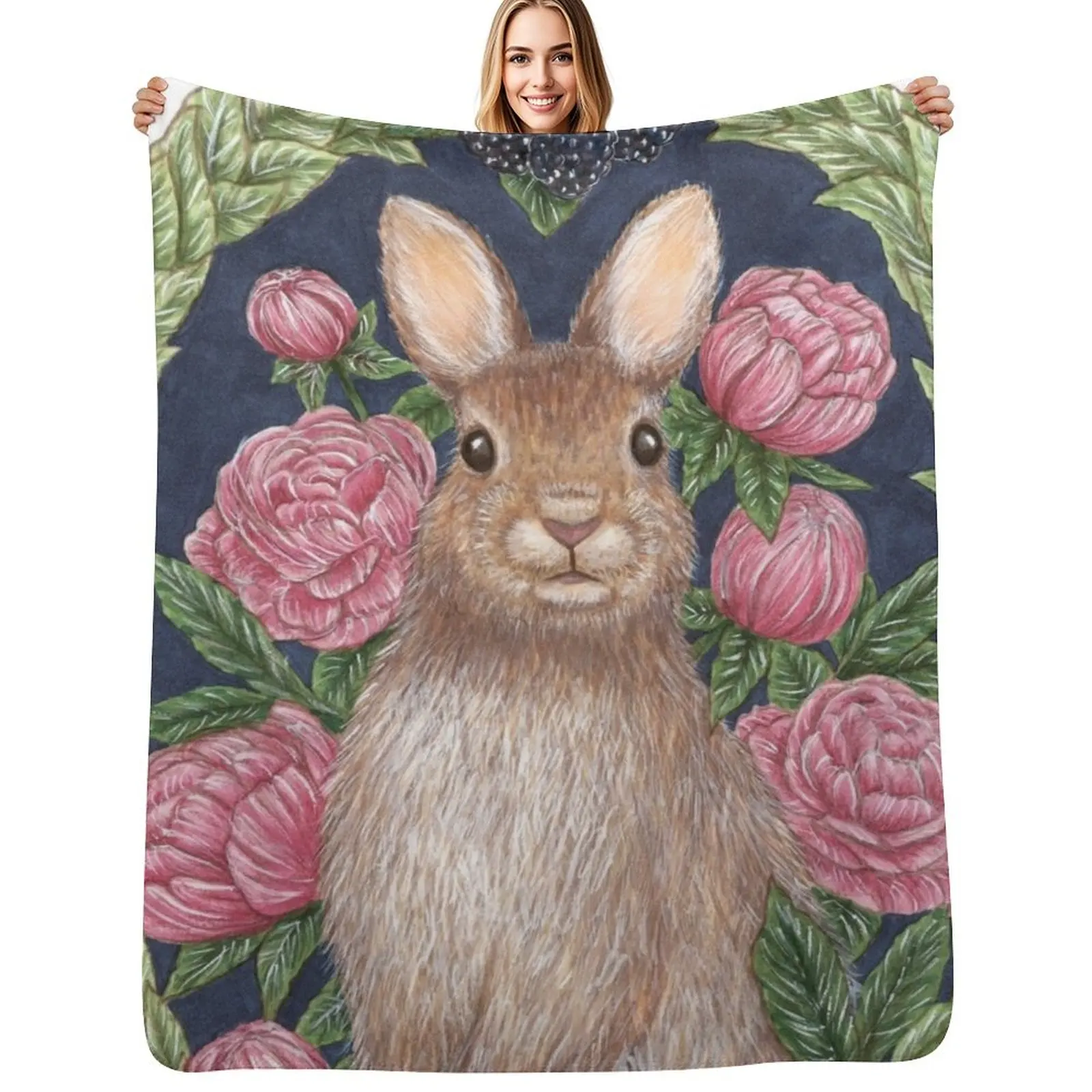 

Mr. Bun Bun Throw Blanket Soft Plush Plaid Soft Beds Soft Plaid blankets and throws Blankets