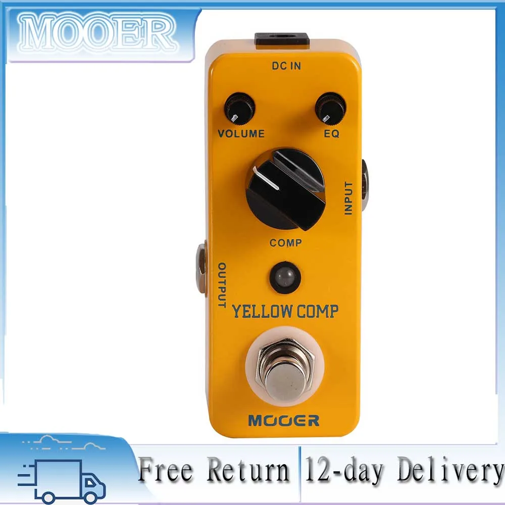 

MOOER Yellow Comp Guitar Bass Compressor, Guitar Compression True Bypass, EQ & Volume Adjustable, Mini Size Portable
