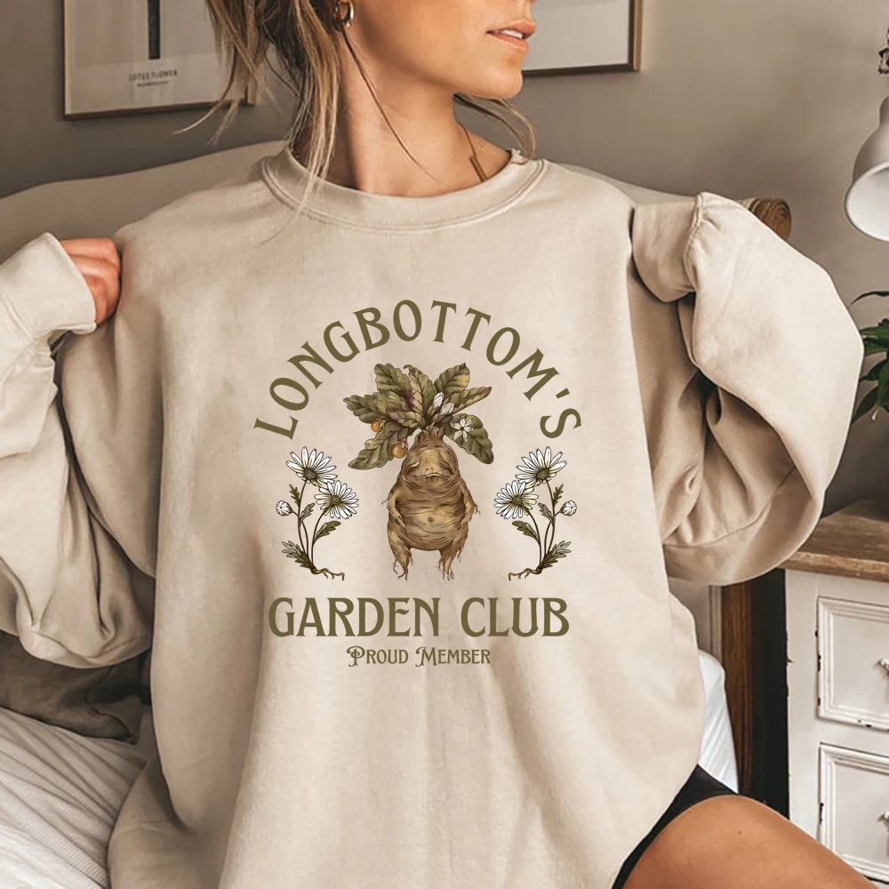 Longbottom\'s Garden Club Graphic Sweatshirt  Magical Botanicals Shirt Herbology Hoodie Mandrake Shirt Magic Sweatshirts