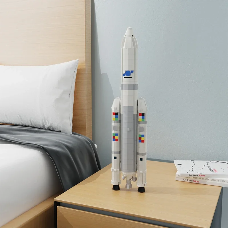 BuildMoc 1:110 Saturn V Maßstab ESA Arianespace Arianeal Rakete Baustein Set Raumstation Ziegel Modell Spielzeug für Kinder Geschenk