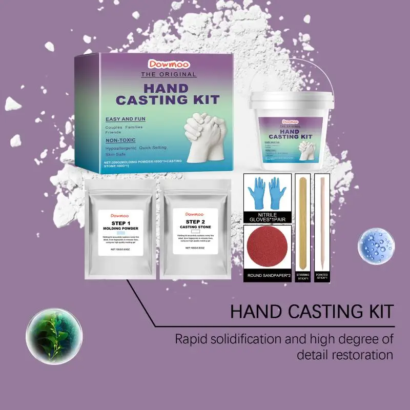 

DIY 3D Hand Casting Mold Kit Memorial Handprint Keepsake Kit for Family Gifts Easy to Use for Kids and Adults Home Display