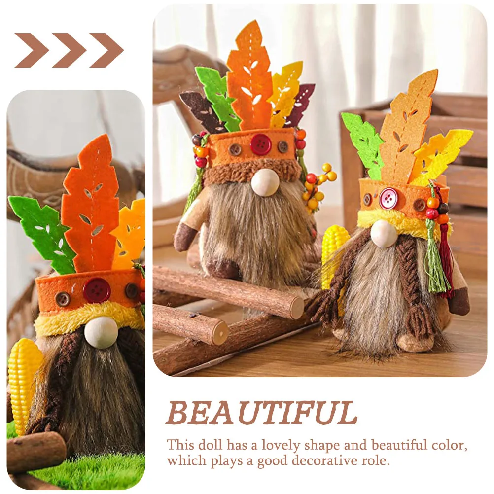 

2pcs Desktop Decoration Ornaments Fall Gnomes Home Decor For Table Shelf Sofa Holiday Harvest Party Dwarf Figures Autumn