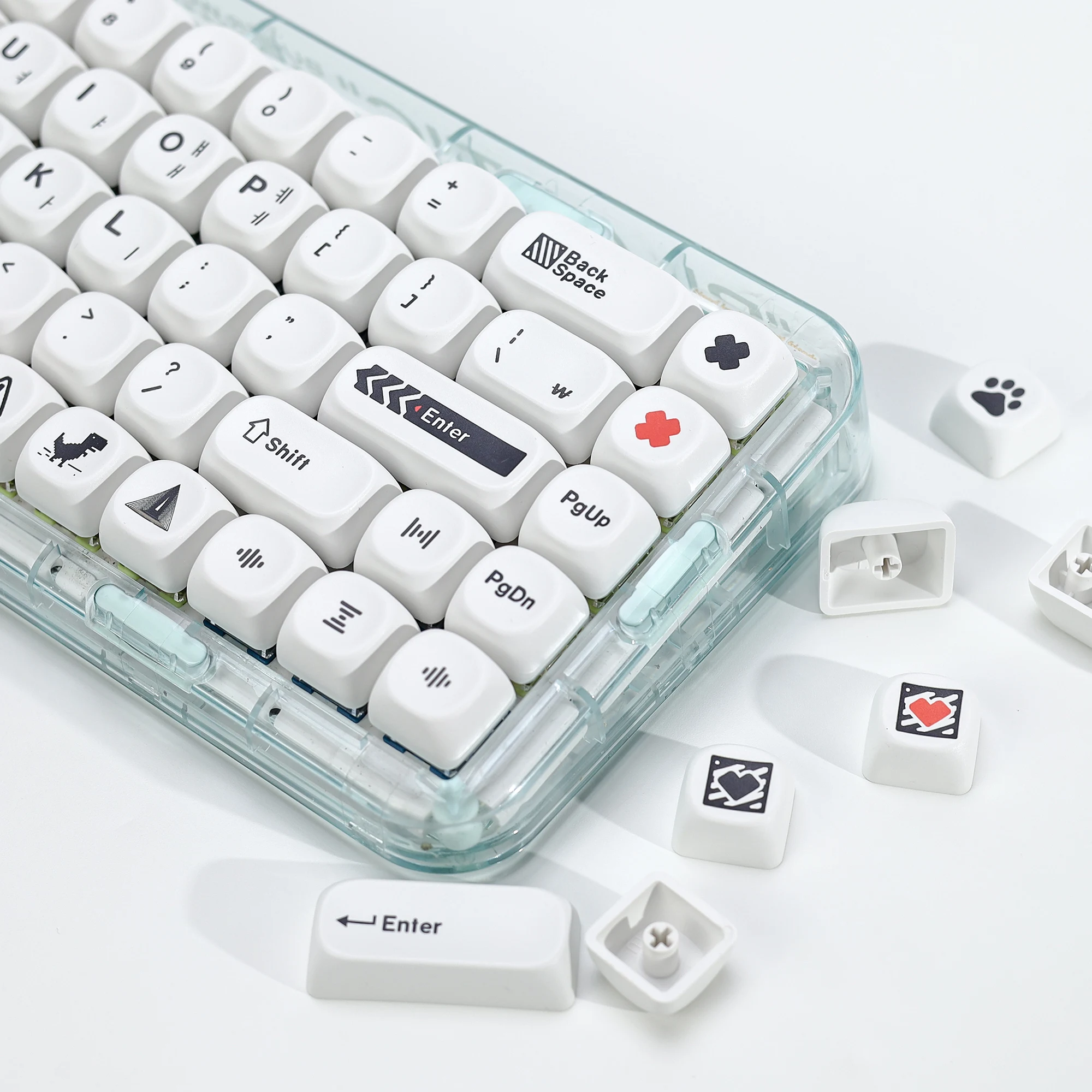 KBDiy Korean Keycap White GMK Minimal Style KOA Profile PBT Keycaps Custom DIY For MX Switches 60 87 Mechanical Gaming Keyboard