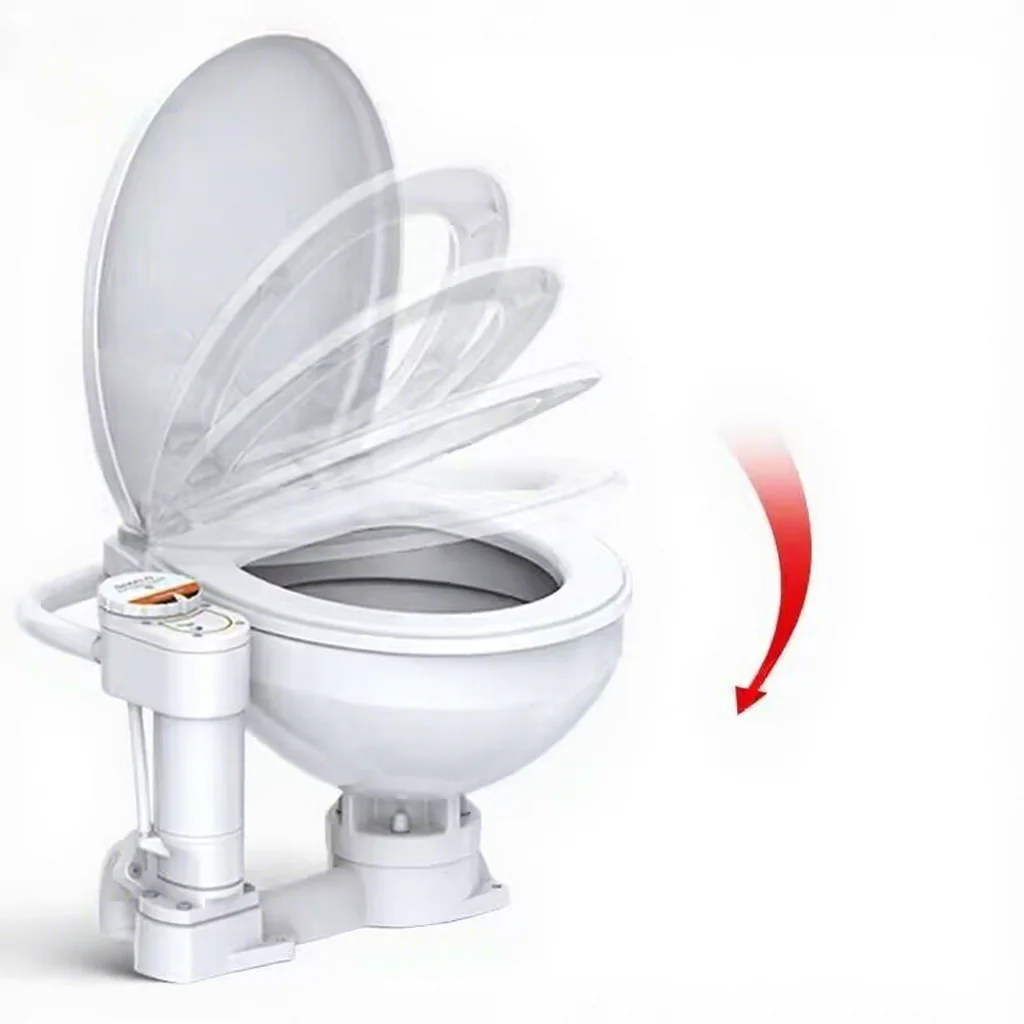 Yacht Electric Toilet RV Sailboat Speedboat Self-priming Toilet Boat Accessories Ceramic Toilet