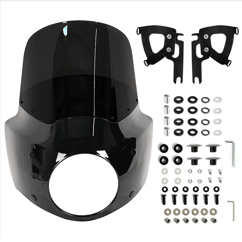 

Motorcycle Parts ABS Headlight Fairing&11 inch PC Windshield Windscreen for Harley Road King FLHR 1994-2023 FLHRXS 2017-2025