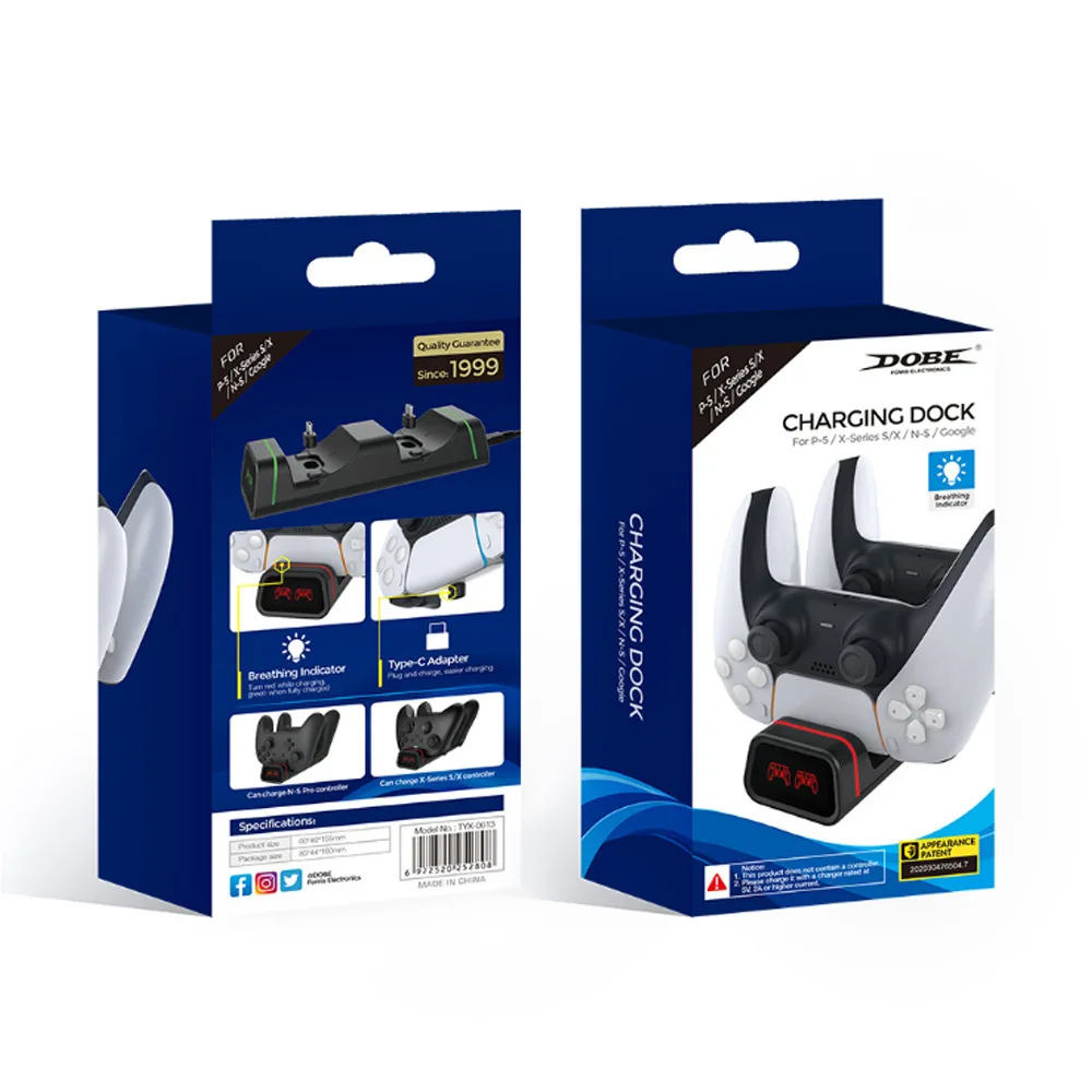 قاعدة شحن مزدوجة بمقبض وحدة تحكم وشاحن وحامل شحن لسلسلة Xbox X/S/ PS5 لجهاز نينتندو سويتش