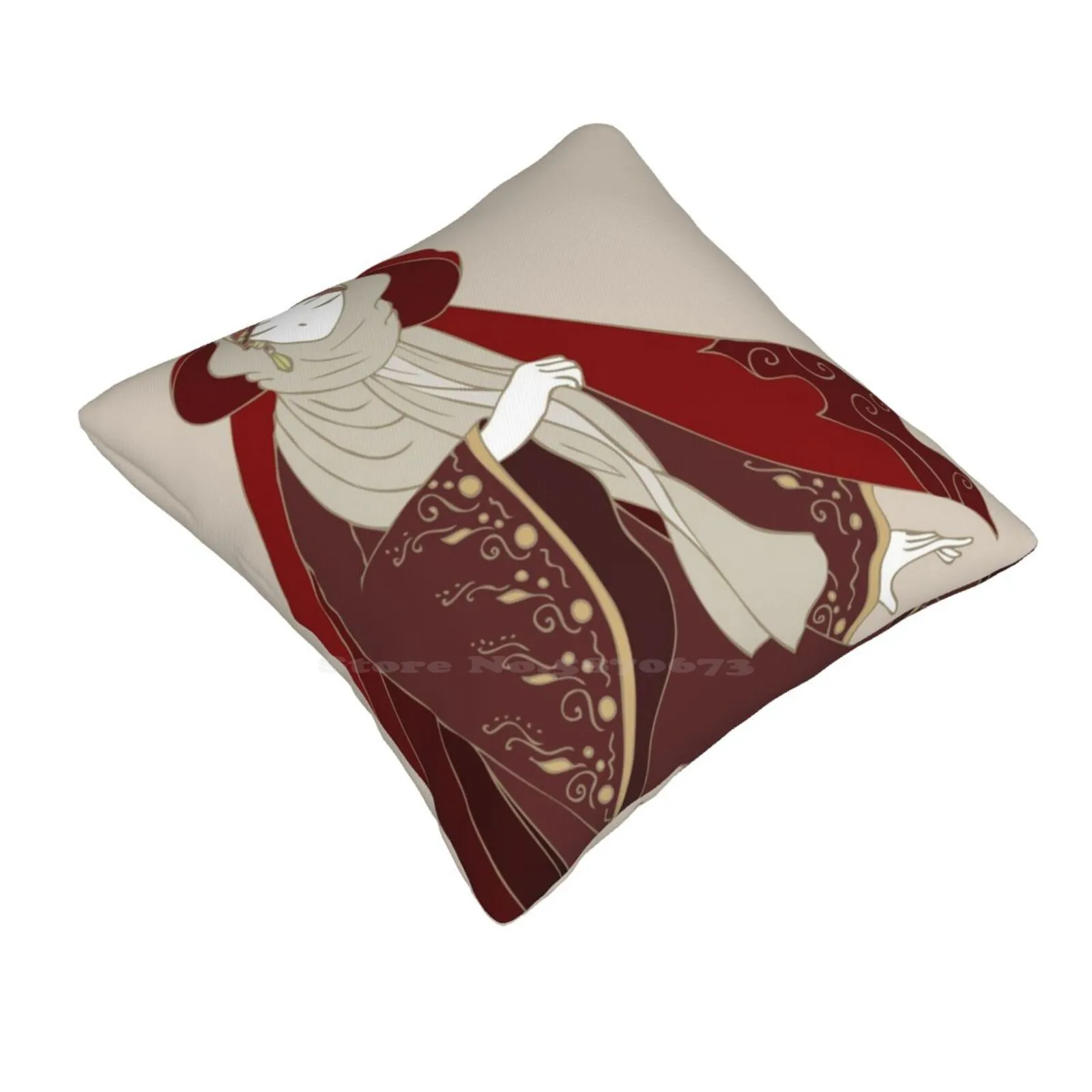 Red Riding Hood Home Sofa Car Waist Throw Pillowcase Red Riding Hood Hijabi Cute Girls Woman Beauty Muslim Moslem Beautiful