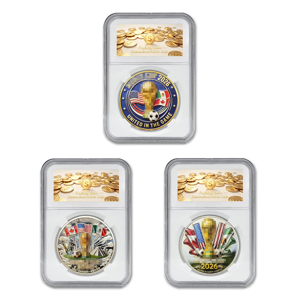 

Gold International Football Commemorative Coin US 2026 Canada Mexico Team Badge Souvenir Decoration Fan Collection Gift