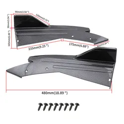 2PCS Universal Car Rear Bumper Spoiler Lip Carbon Fiber Wing Trim Protection Anti-crash Diffuser Side Skirt Wrap Angle Splitter