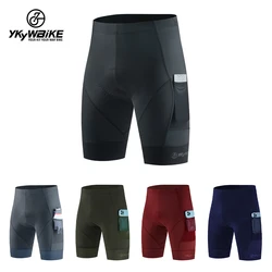 YKYWBIKE Sports Padded Bike Shorts for Men Cycling Bicycle Shorts Comfortable Road Biking Pants 2 Pocket Tights Slim Fit