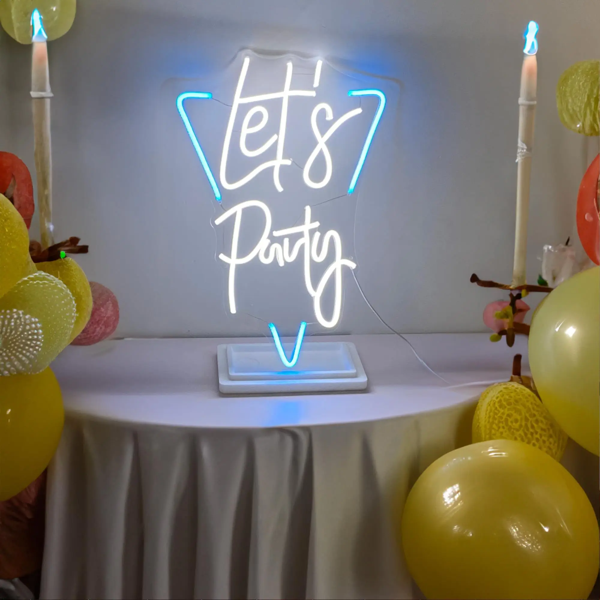 Let's Party LED Neon, USB Powered Dimmable LED Neon, Suitable for Parties, Game Room, Men's Cave Wall Decoration