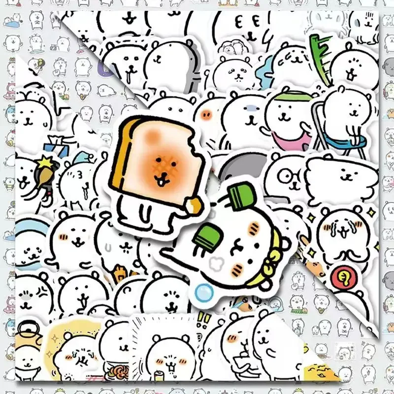 90pcs Self-deprecating Bear Sticker Diy Simple Drawing Cute Hand Account Material Decoration Desktop Mobile Phone Case Sticker