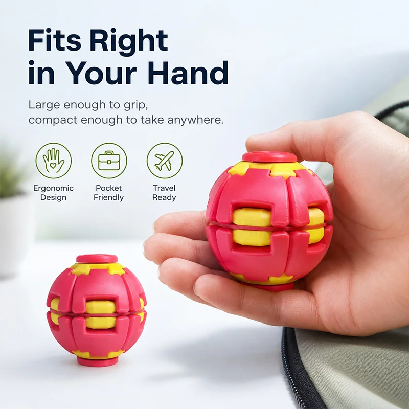 Fidget Spinner Stress Ball 3D Printing Pressable Rotatable Decompression Toy Relieve Anxiety Boredom Relaxing Tool