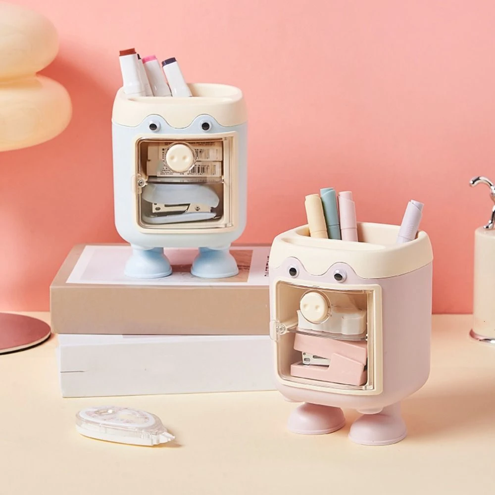Kawaii Transparant Varken Potloodhouder Grote capaciteit Verdeeld Cartoon Penetui Ornament Duurzame Make-up Opslag Student