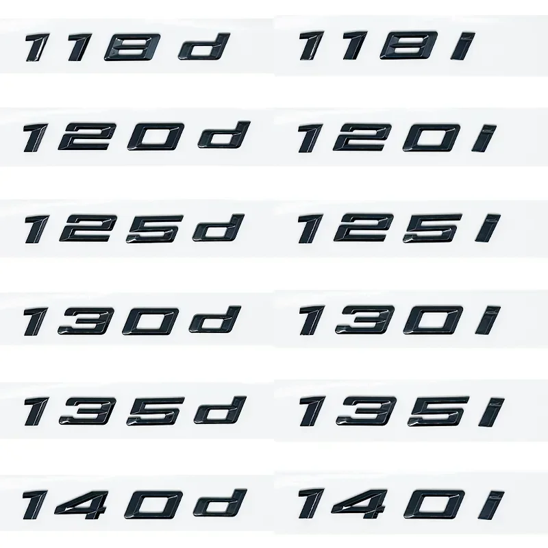 Coche ABS maletero letra Logo insignia emblema pegatina para BMW 1 serie 116d 118d 120d 125d 130d 135d 140d E81 E82 E87 E88 F20