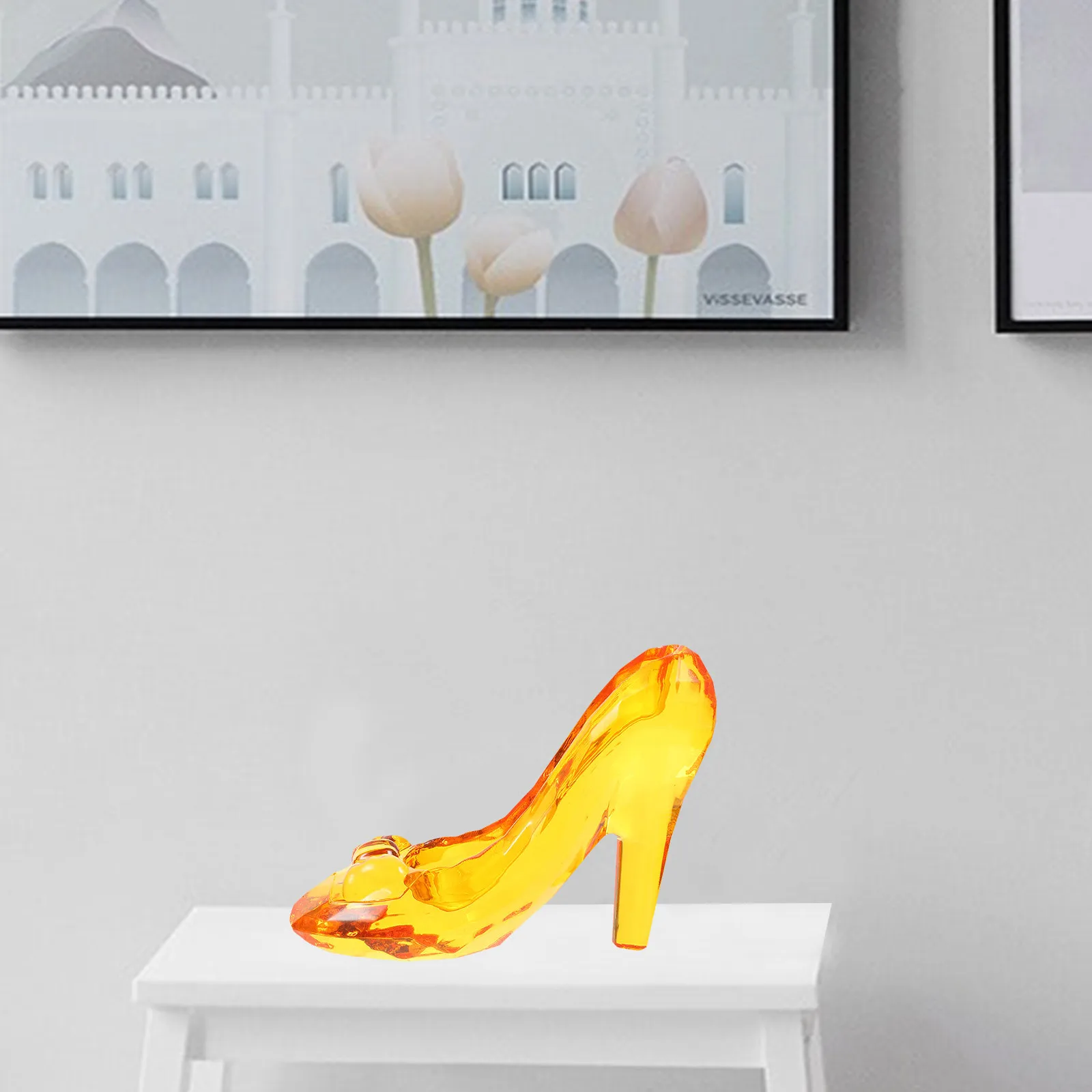 

Waterproof Crystal High Heel Acrylic Shoe Decor Transparent Glass Slipper For Home Party Desktop Decoration Table Ornament