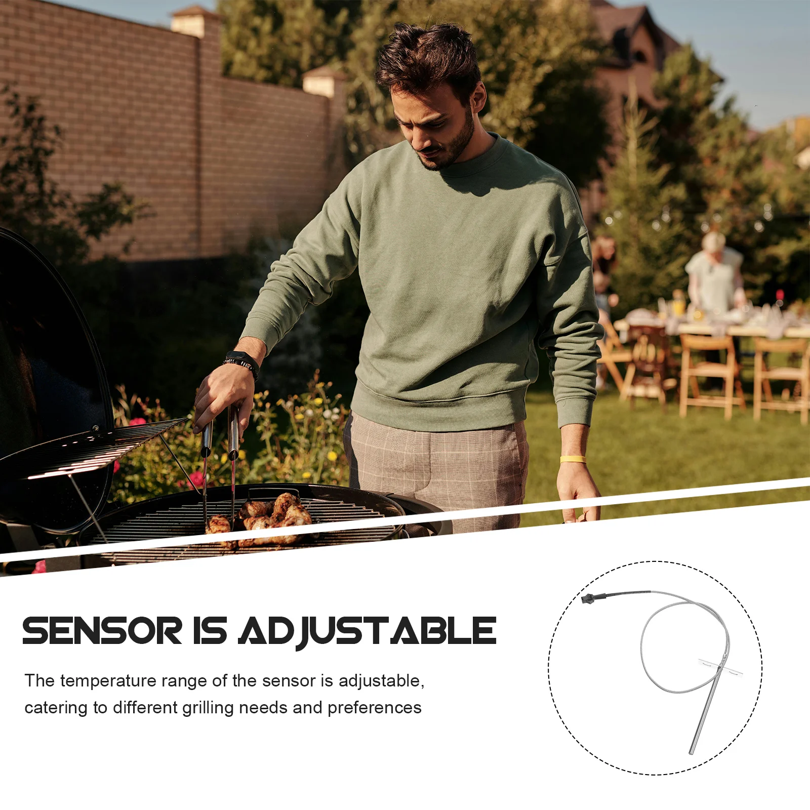 

1Set Grill Temperature Probe High Precision Heat Resistant Sensor Part Fast Installation for Smoker Bbq Grill Temperature Probe