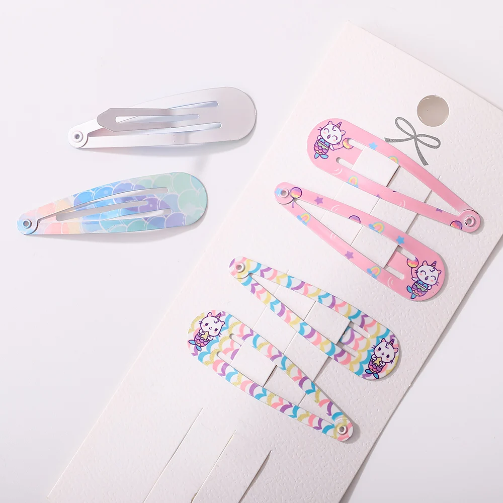 6Pcs/Set Girls Colorful BB Hairpins Cute Print Cartoon Hair Clips Kids Boutique Sweet Hairclip Children Fashion Hair Accessories