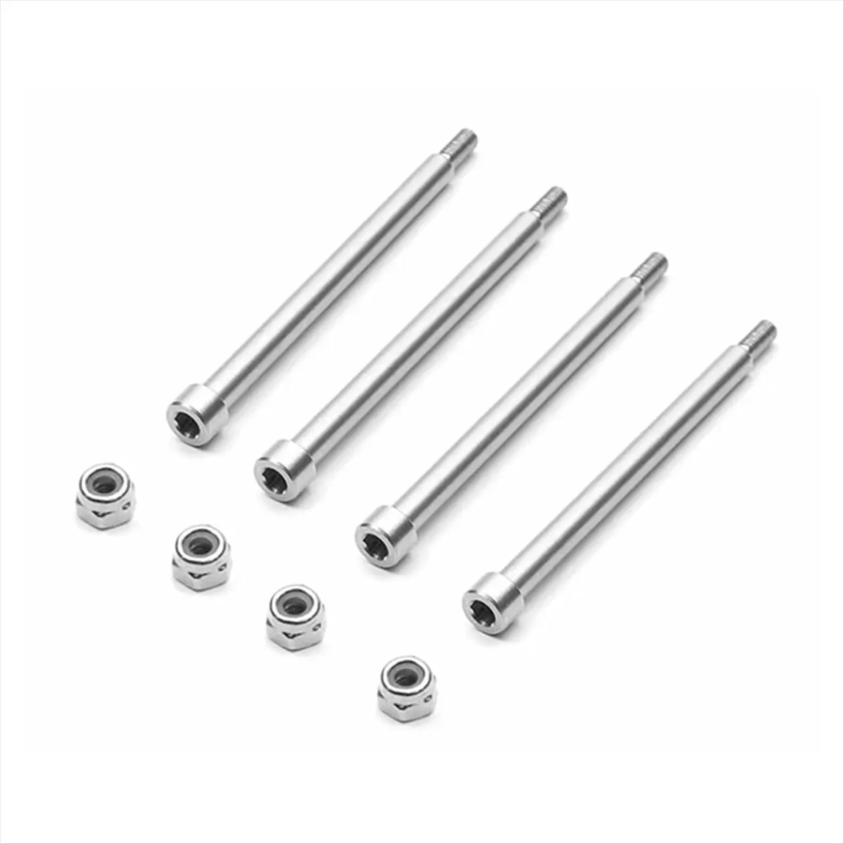 

(A30I) 4Pcs Steel 4x56mm Threaded Hinge Pins A-Arm Pins 70510 & M3 Nut for 1/5 X-Maxx XMAXX RC Car Upgrades Part
