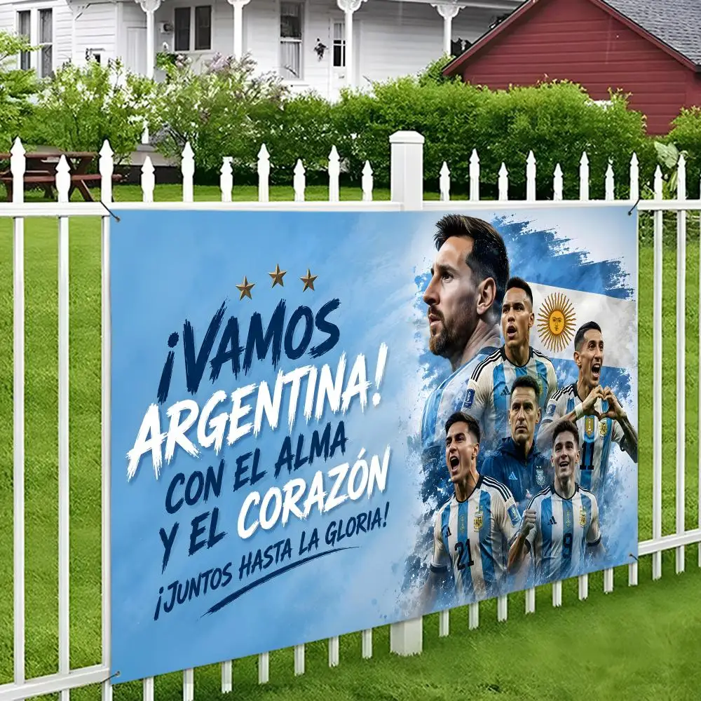 Argentine Football Flags Aesthetic Wall Tapestry Printed Wall Hanging Living Room Party Outdoor Decor