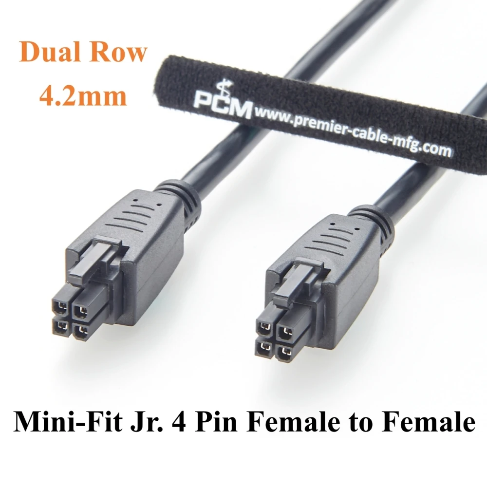 Mini-Fit Jr. 4.2 4 Pin Female to Female Cable Dual Row 4 Circuits Power Signal Cable Compatible Molex 39-01-2040, 2451350420