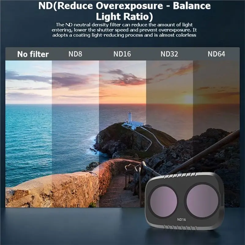 N91R-ND Filter Lens For DJI Pocket 4P Neutral Density Lens Reduce Light Anti-Jelly Motion Blur Cinematic Video