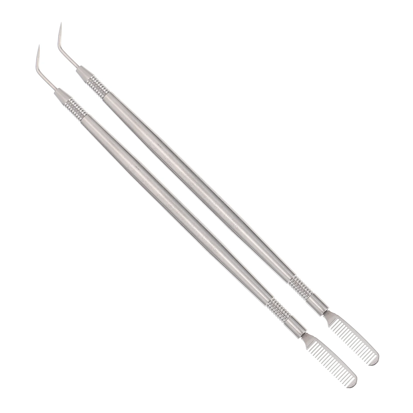 Mathiateur de cils 2 en 1 en acier inoxydable, peignes pour les yeux, brosse, modifier, outil de levage polyvalent, 2 pièces