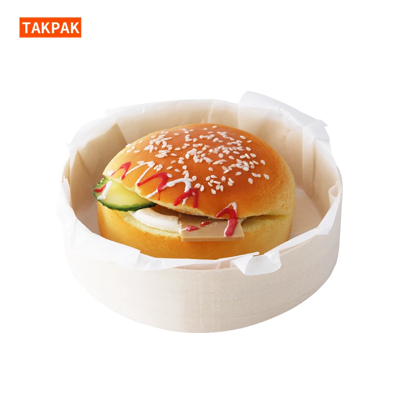 Hot Sale Disposable Wooden Round Baking Mold Bread Cake Baking Tray Biodegradable Pie Mold Cheese Cake Pan Dessert Packaging