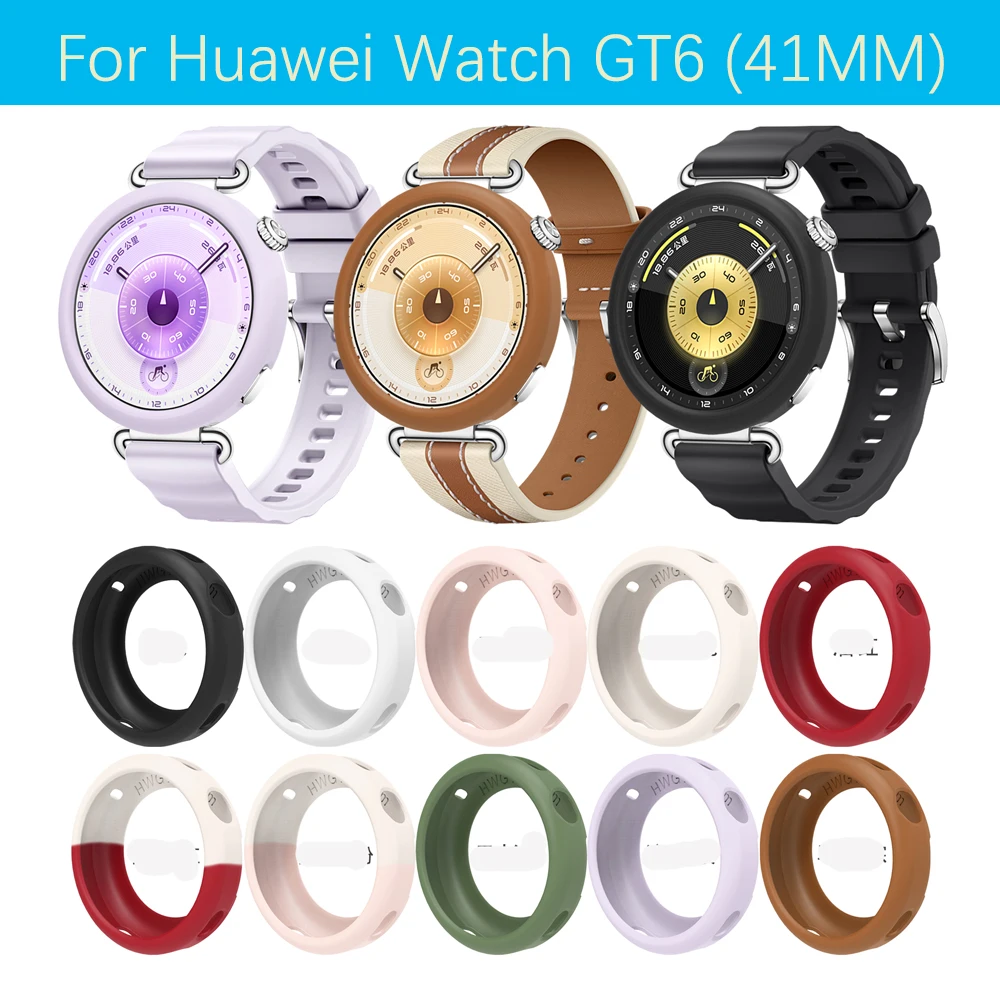 Silicone Protector Watch Case Shell For Huawei Watch GT6 41MM Protective Cover Shell Bumper Frame Replacement Accessories