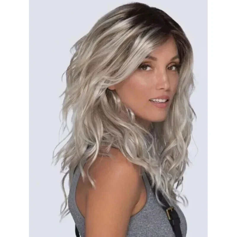 

100% New Womens Long Natural Ash Blond Wavy Full Wig 24 Inch