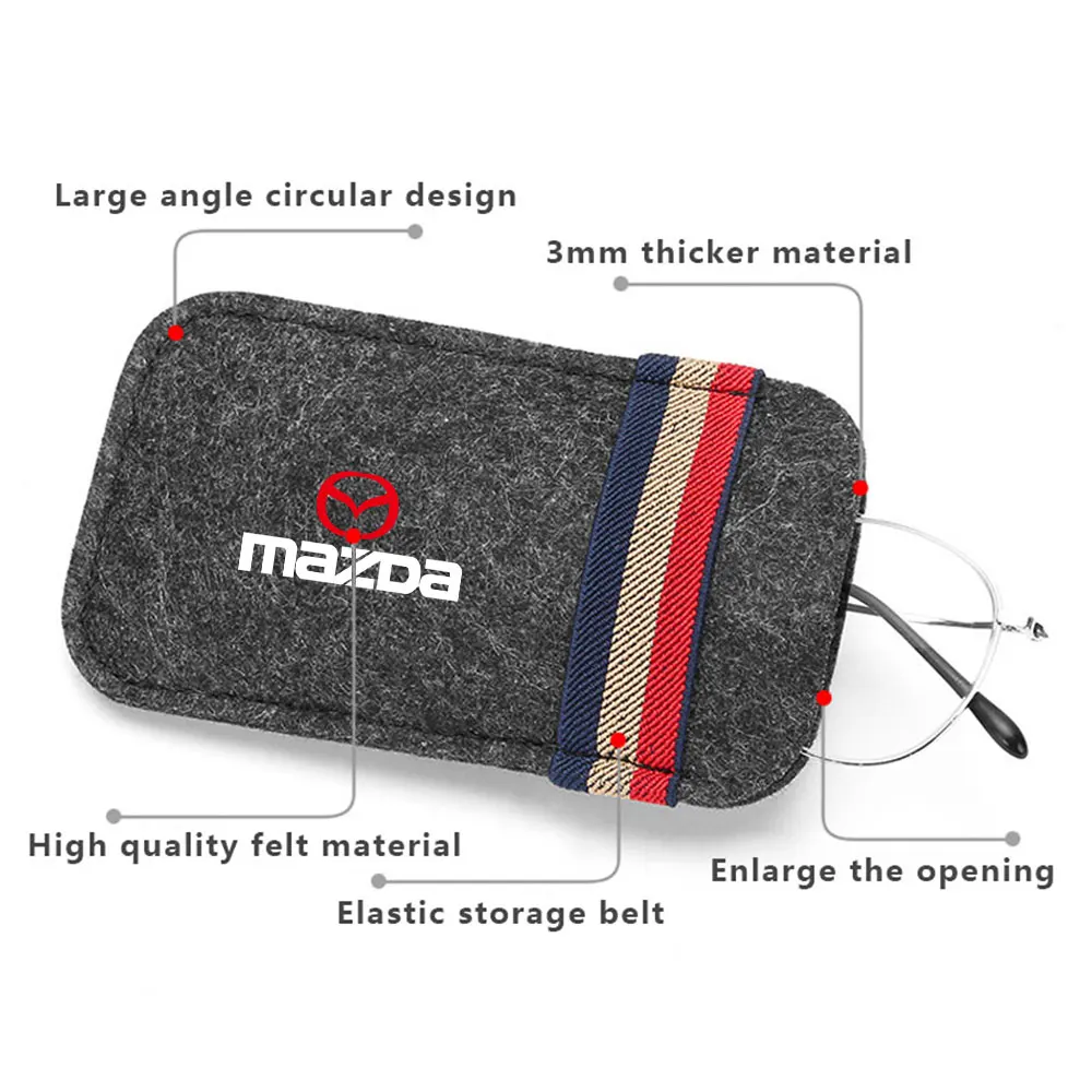 Car Sun Visor Sunglasses Case Glasses Clip Card Ticket Storage Mount for Mazda MS 2 3 5 6 7 323 626 RX7 RX8 MX3 MX5 Axela Atenza