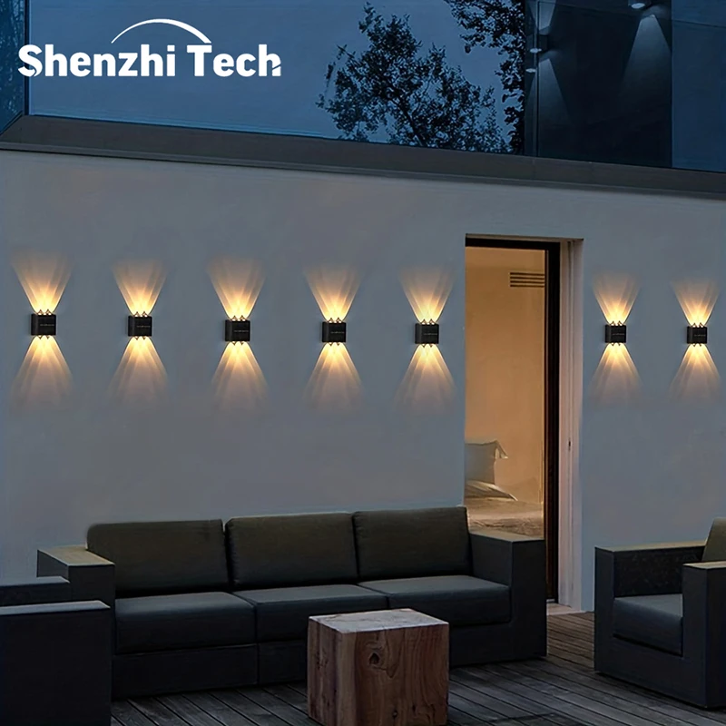 Shenzhi Tech 6LED Convex Lens Solar Wall Light –   Landscape Lighting for Garden Pathway Patio Fence